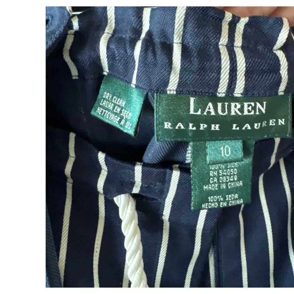 Vintage Lauren Ralph Lauren Silk Pinstripe Matching Set Size 10